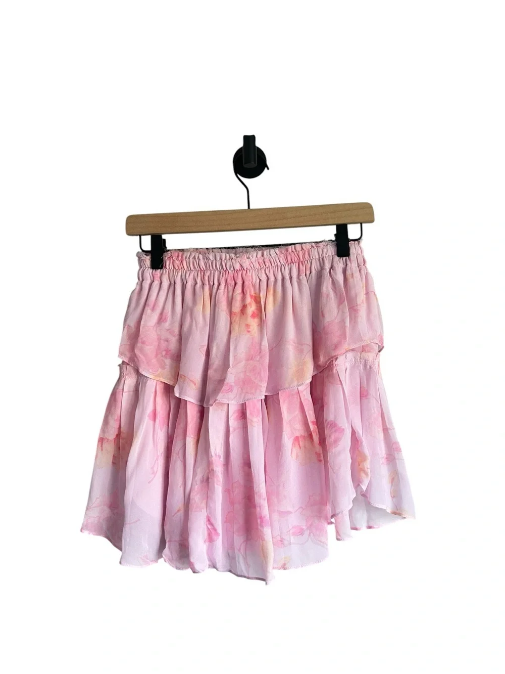 LoveShackFancy Summer Morning Ruffle Mini Skirt Size Small Pink